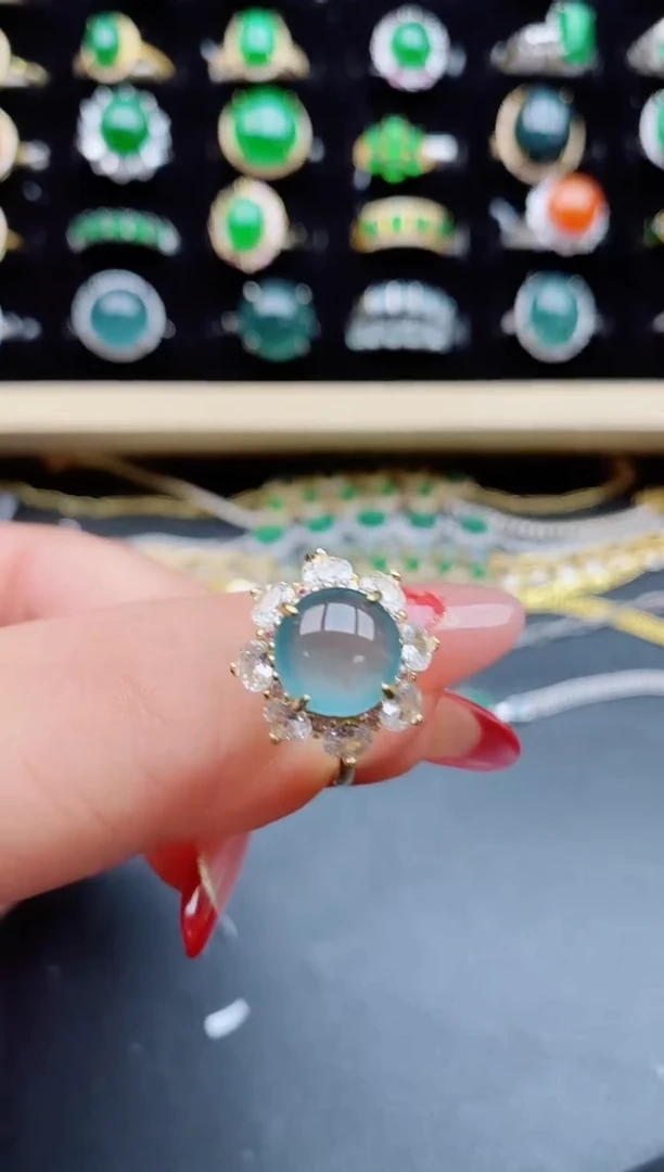 【闪购商品】翡翠戒指银S925镶嵌321321