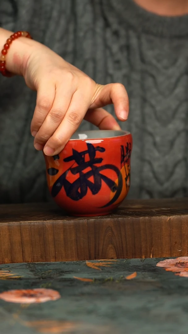 杯釉下彩手工手绘同款陶器