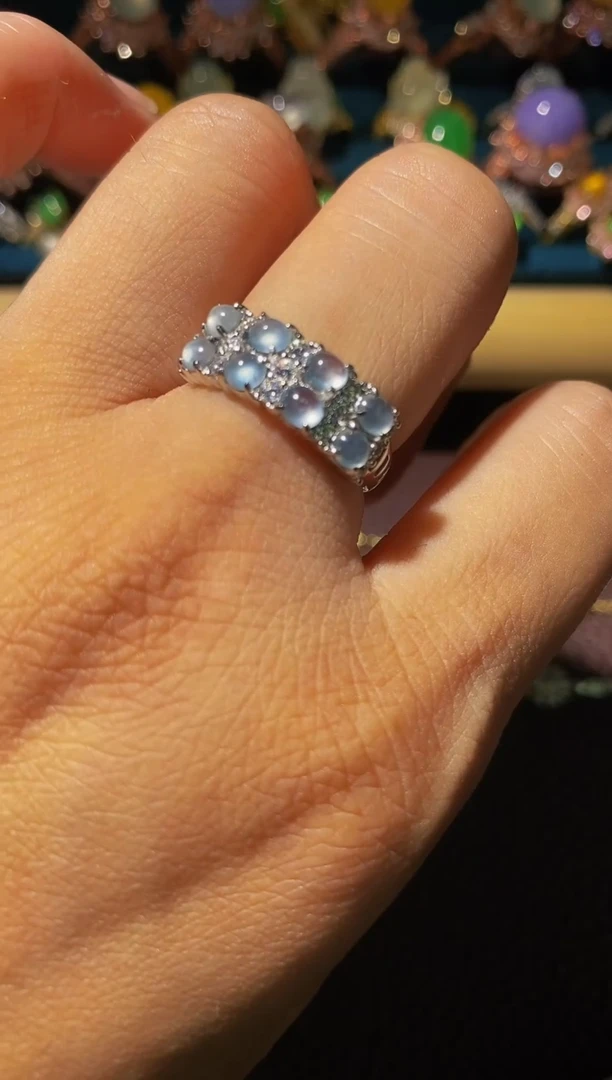 翡翠戒指银S925镶嵌...............