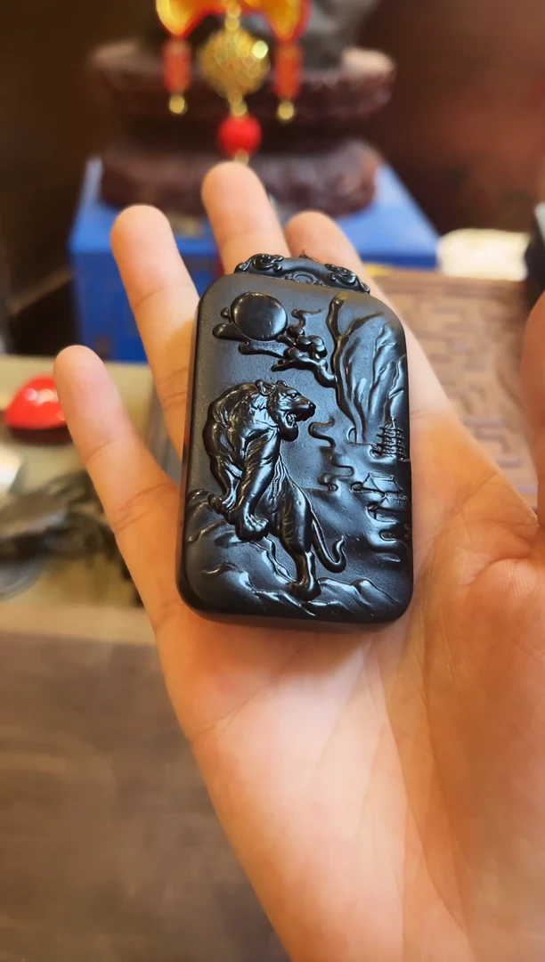 【闪购商品】和田玉玉牌未镶嵌和田玉挂件上山虎M027