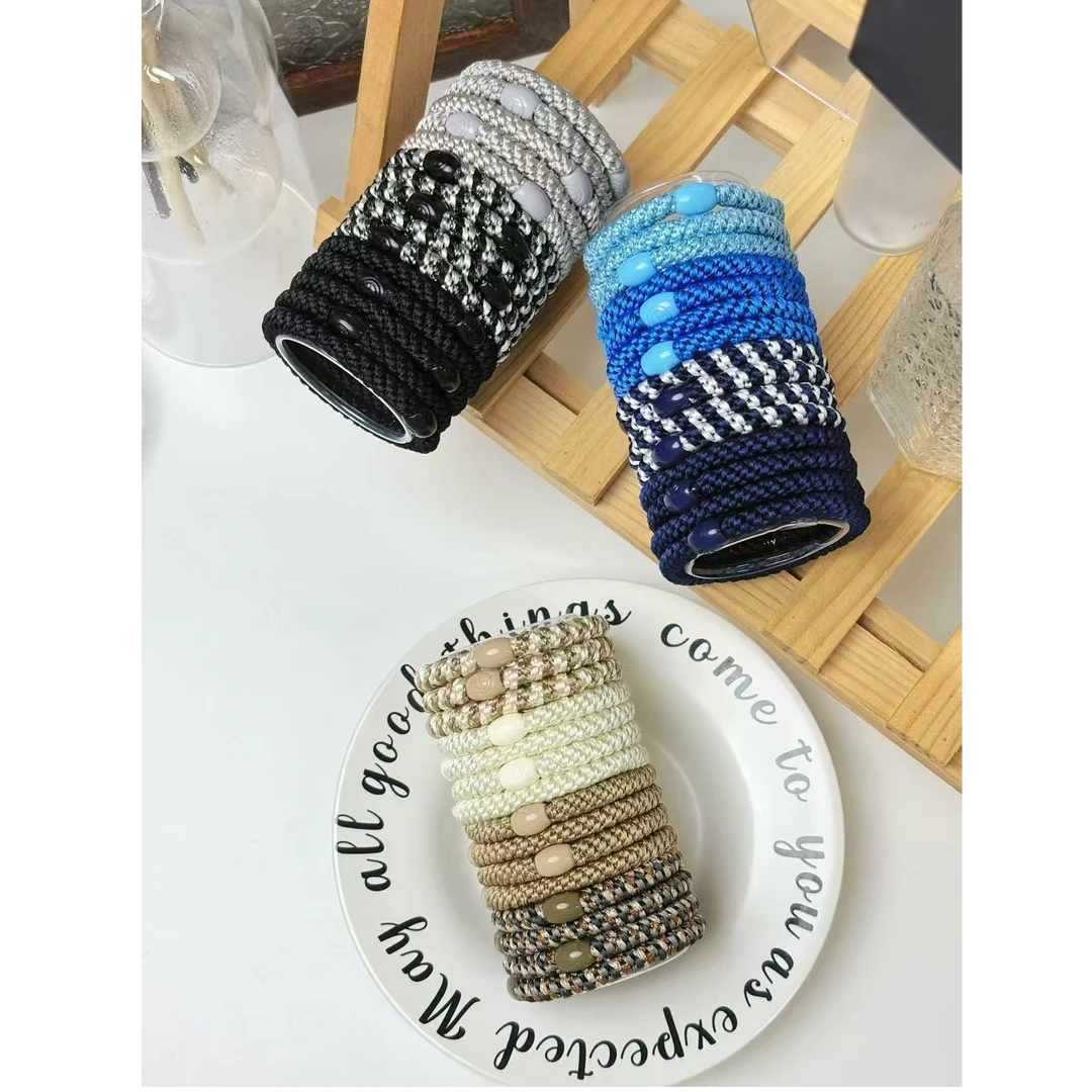 昆凌同款发圈高马尾加粗加厚高弹力发绳15条