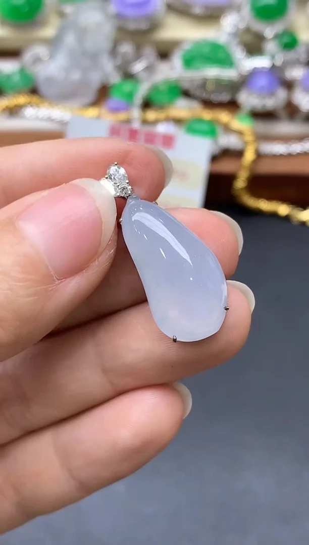 颈饰18K金镶嵌翡翠452-中国好珍宝