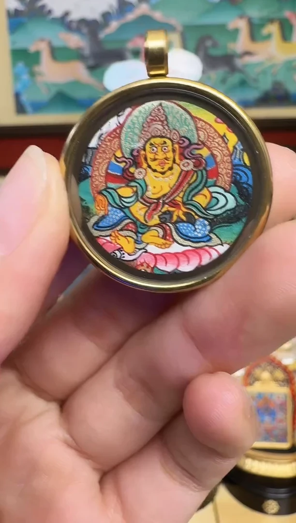 吊坠黄C-热贡纯手绘