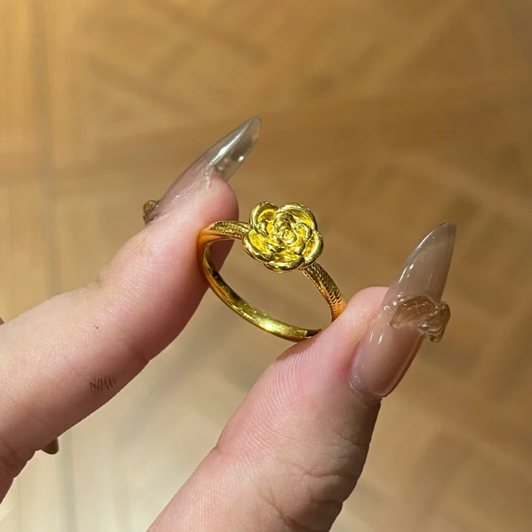 【小鹏黄金】足金999女神节玫瑰花5D工艺