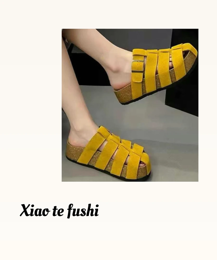 小特 2025新款时尚女士平底网红罗马凉鞋镂空厚底百搭休闲舒适