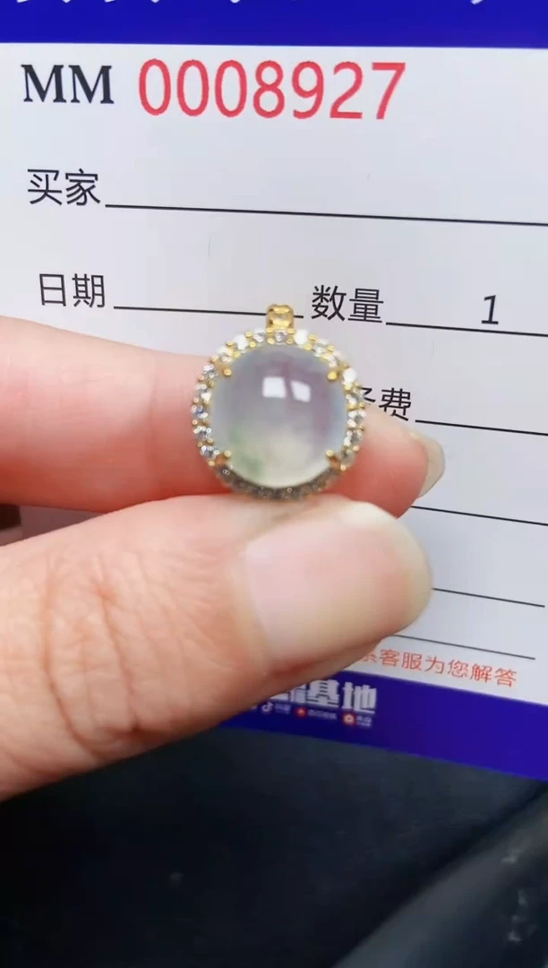 翡翠银S925镶嵌颈饰8927