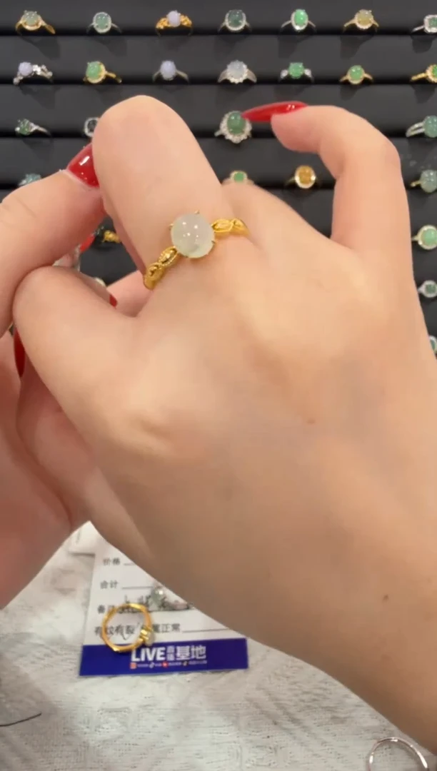 银S925镶嵌戒指翡翠038