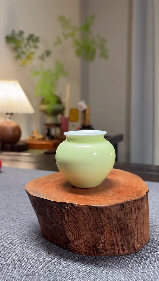 瓶高温陶瓷小花瓶花器中式摆件（不含花）