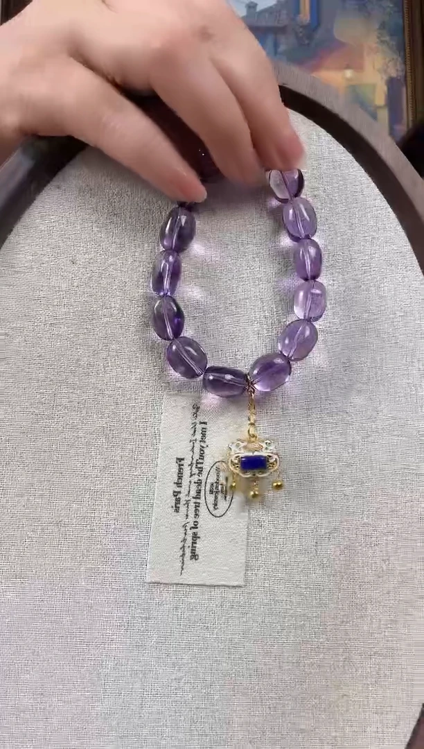 未镶嵌手串紫晶纯天然水晶手串