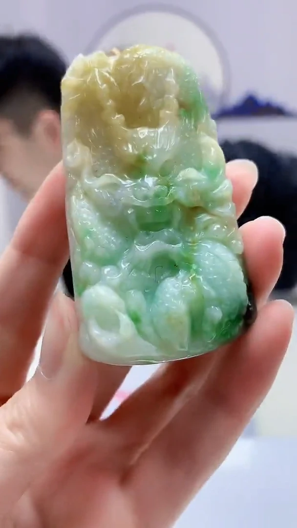 【闪购商品】定制翡翠未镶嵌5153zm-毛货挂件122龙牌