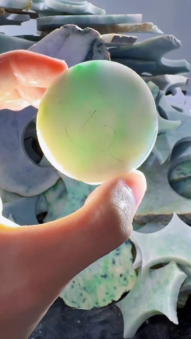 裸石翡翠缅甸翡翠A货文5086