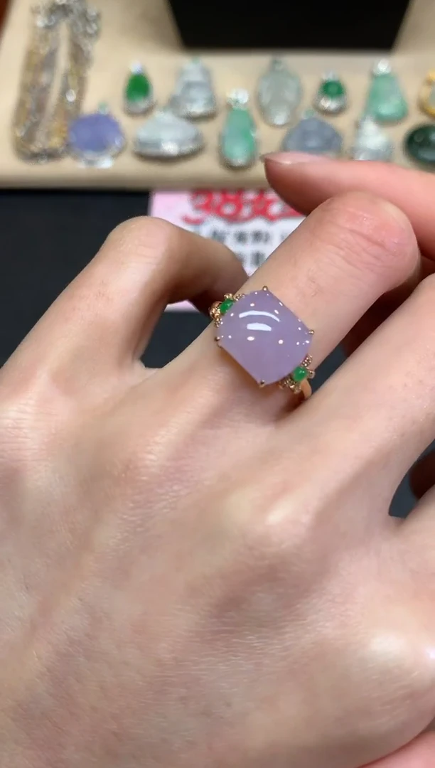 【闪购商品】翡翠戒指18K金镶嵌无事牌【无服务费】