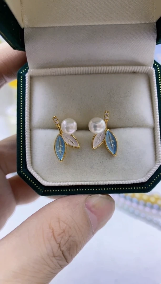 未镶嵌淡水珍珠BG珍珠耳饰@@by299