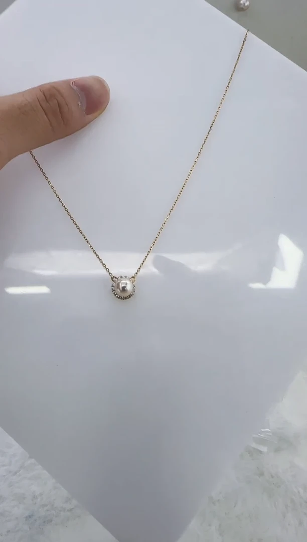 银S925镶嵌海水珍珠珍珠海水吊坠7-8 y083