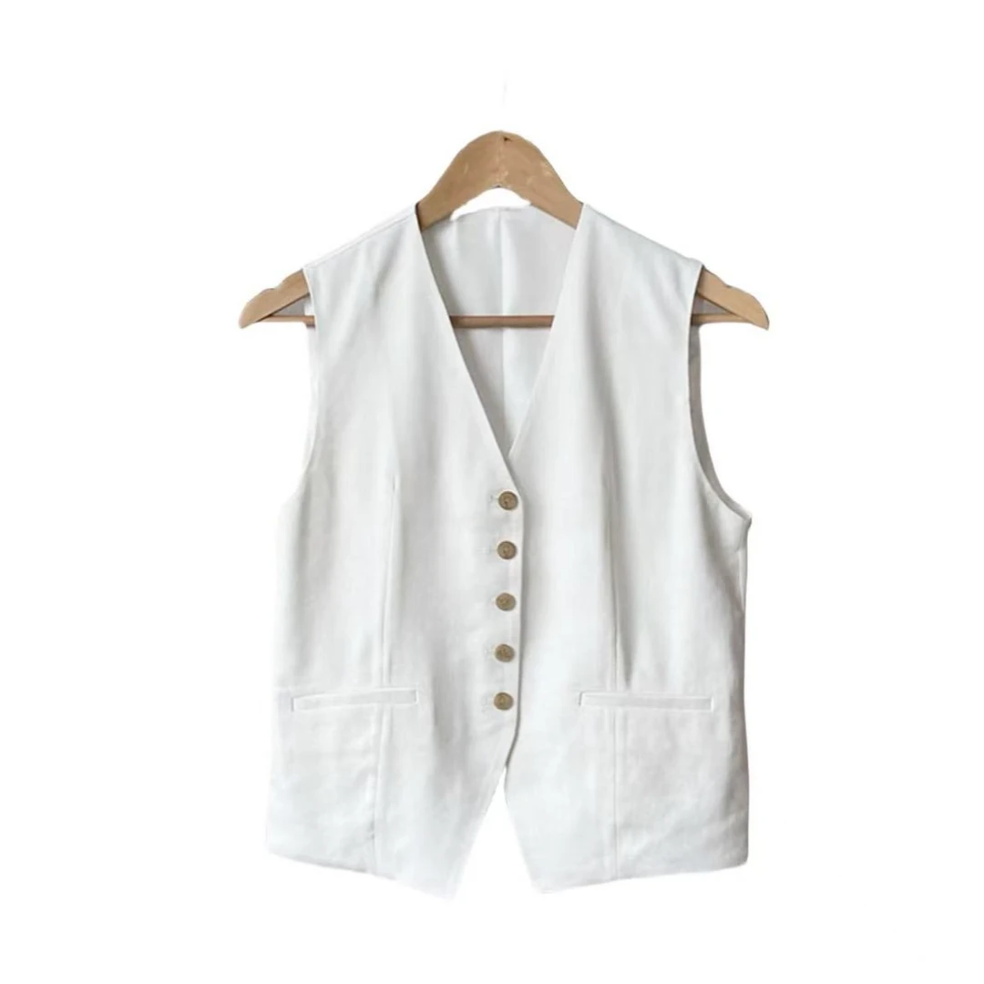 女装：T1111极简双面拼接马甲