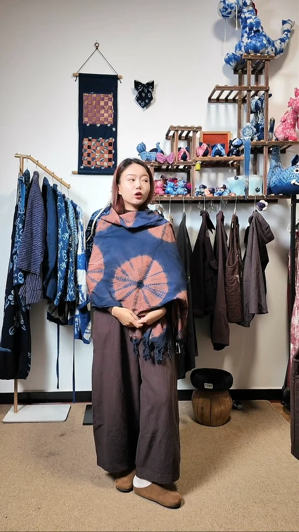 植物染色扎染工艺围巾