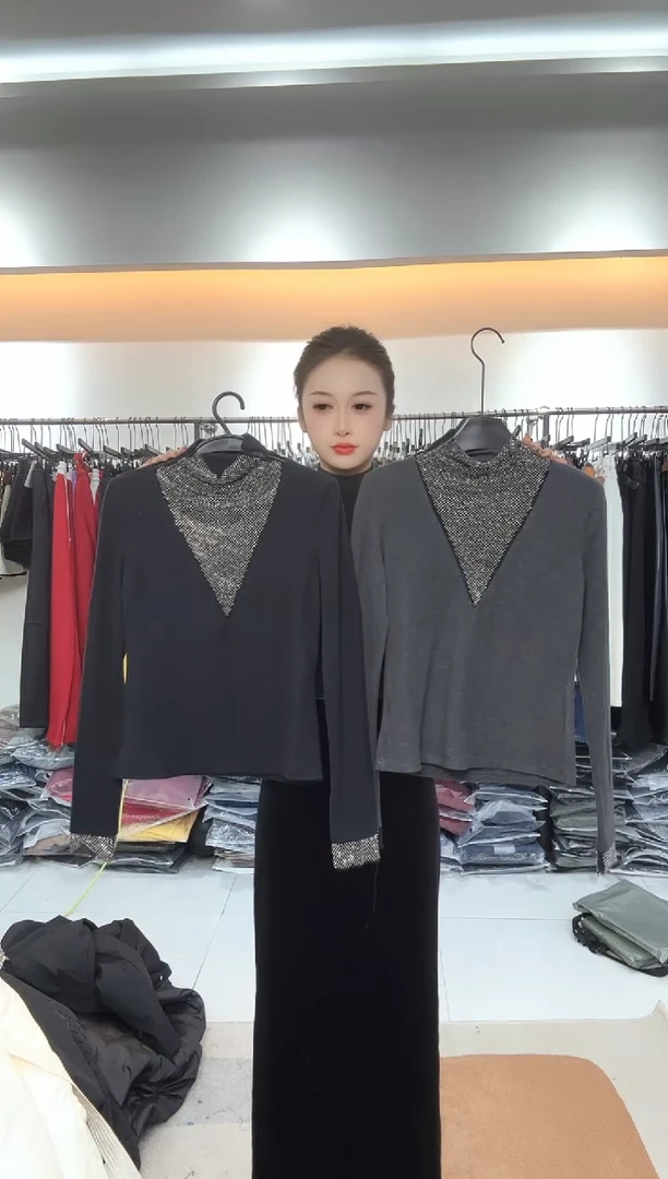 人造彩棉加绒打底亮钻