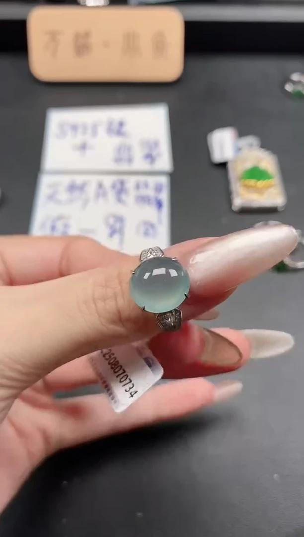 银S925镶嵌戒指翡翠51511