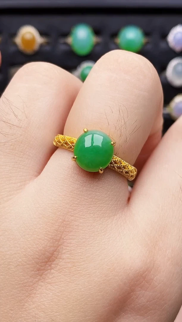 银S925镶嵌戒指翡翠1087