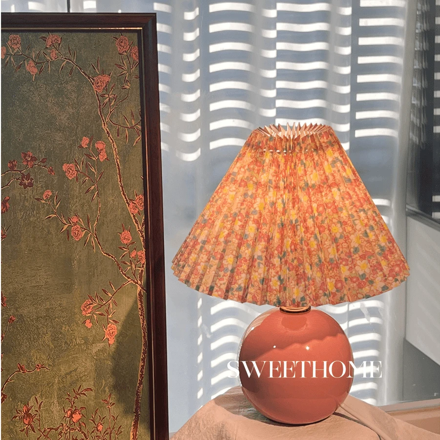 百褶灯台灯少女心家居创意卧室客厅家用小夜灯
