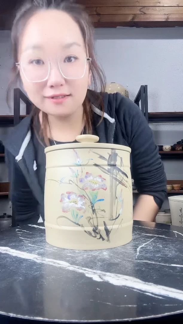 【闪购商品】罐纯手工白泥彩绘醒茶罐