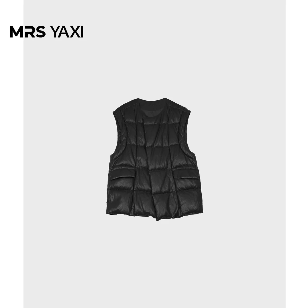 Mrsyaxi极简休闲蛋白皮羽绒马甲YX4121105