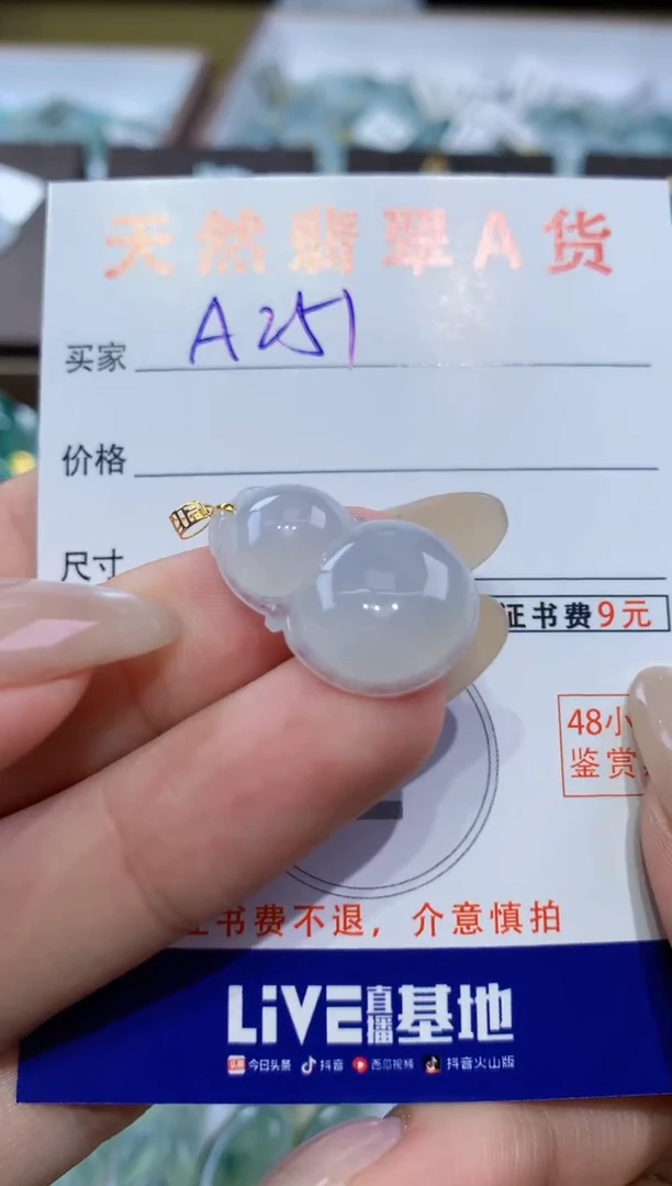 颈饰18K金镶嵌翡翠 天然翡翠A货挂件