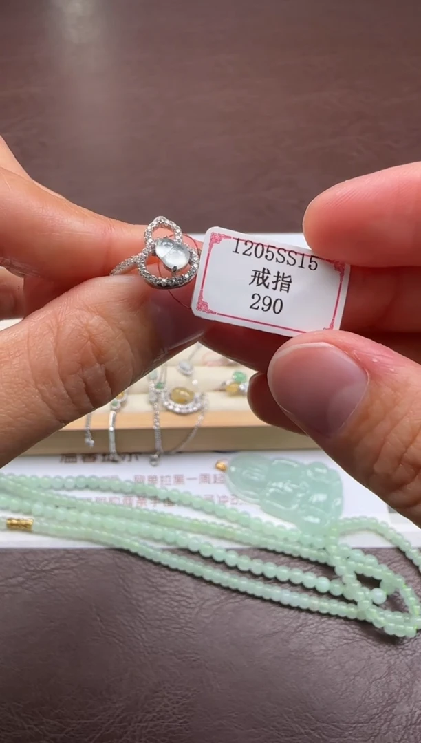 银S925镶嵌翡翠耳饰1205SS15