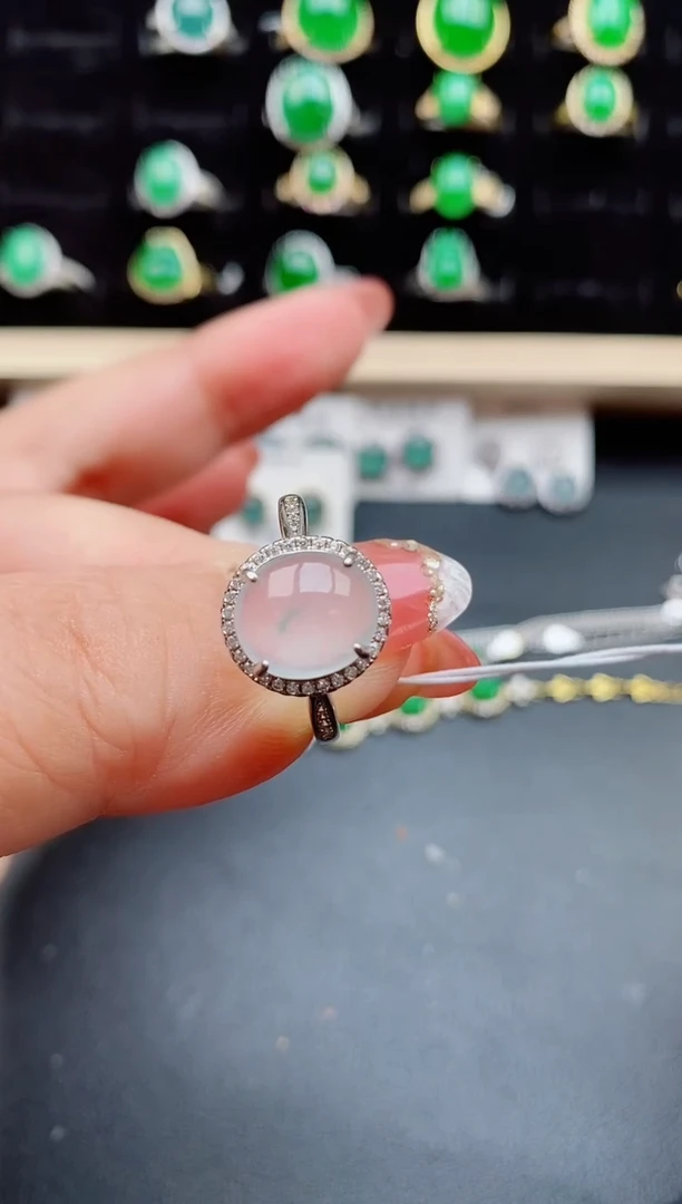 【闪购商品】翡翠戒指银S925镶嵌12112