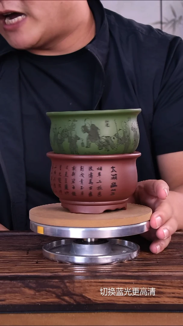 紫砂花盆紫砂花盆内口9.5-5.5     2只
