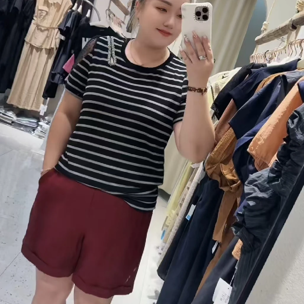 二姐家001芮1853夏季新款条纹短袖