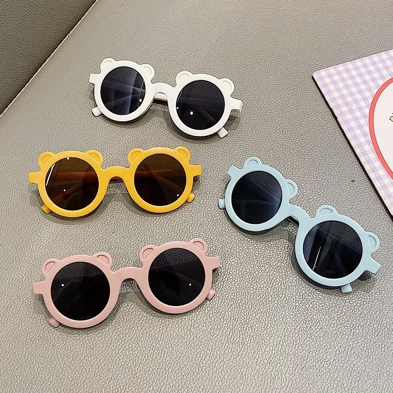 儿童眼镜可爱潮宝宝防紫外线太阳镜男女童卡通遮阳护眼PC镜片全框