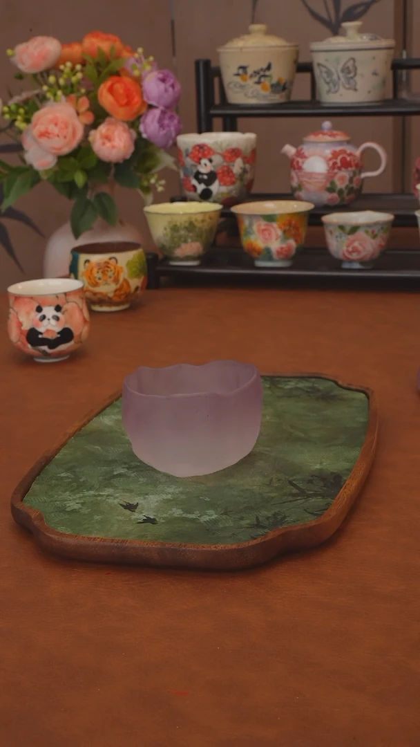 福利品 紫色琉璃杯