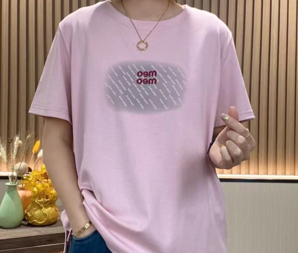 【夏款短袖】2025新款棉质T恤meo字母刺绣简约百搭时尚宽松X26174