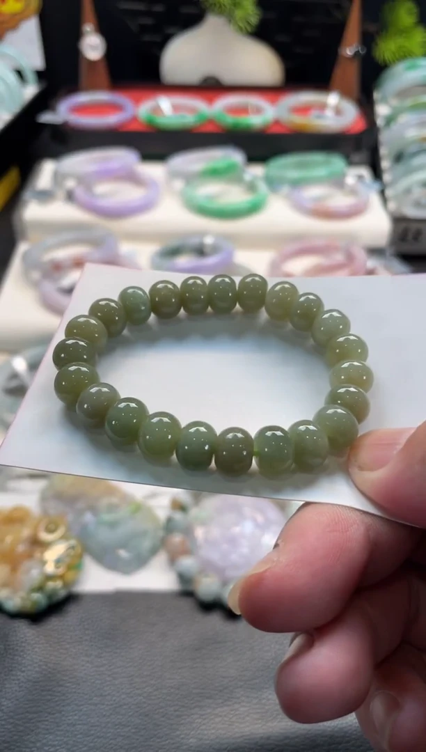 未镶嵌手链和田玉（糖玉）15号链接 有纹裂