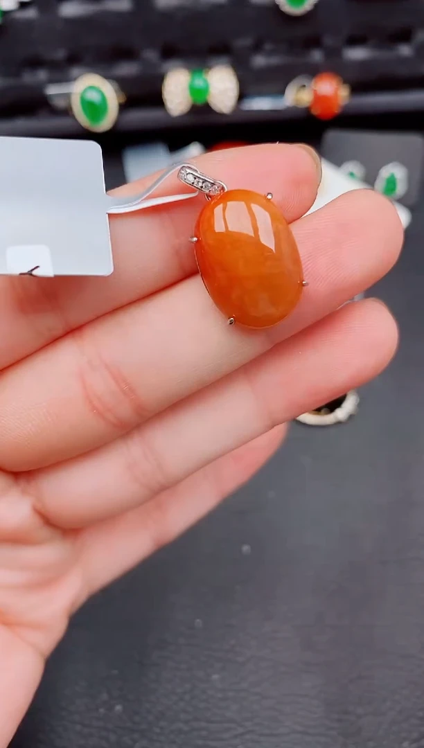 【闪购商品】翡翠颈饰银S925镶嵌天然a货翡翠632