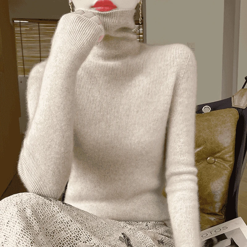 【主播推荐】 一线成衣无缝 高领秋冬加厚修身打底毛衣女1730