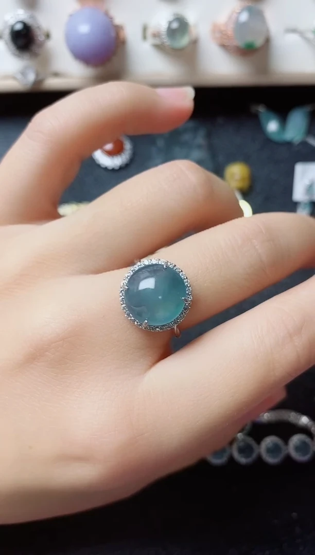 【闪购商品】翡翠戒指银S925镶嵌11111