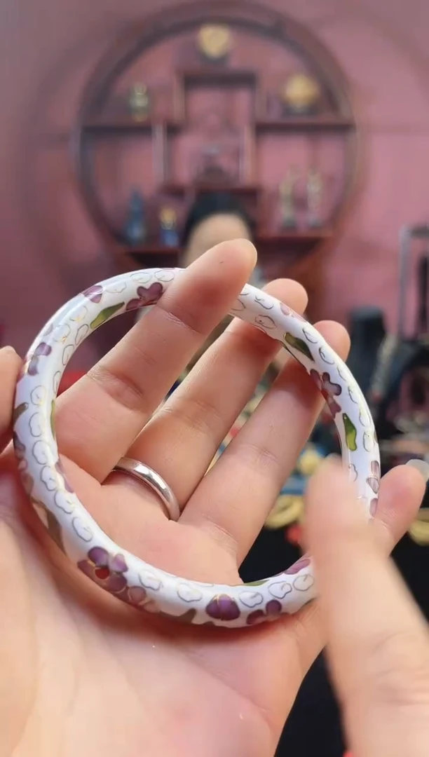 非遗 景泰蓝公主镯 65/0.8细版 白色