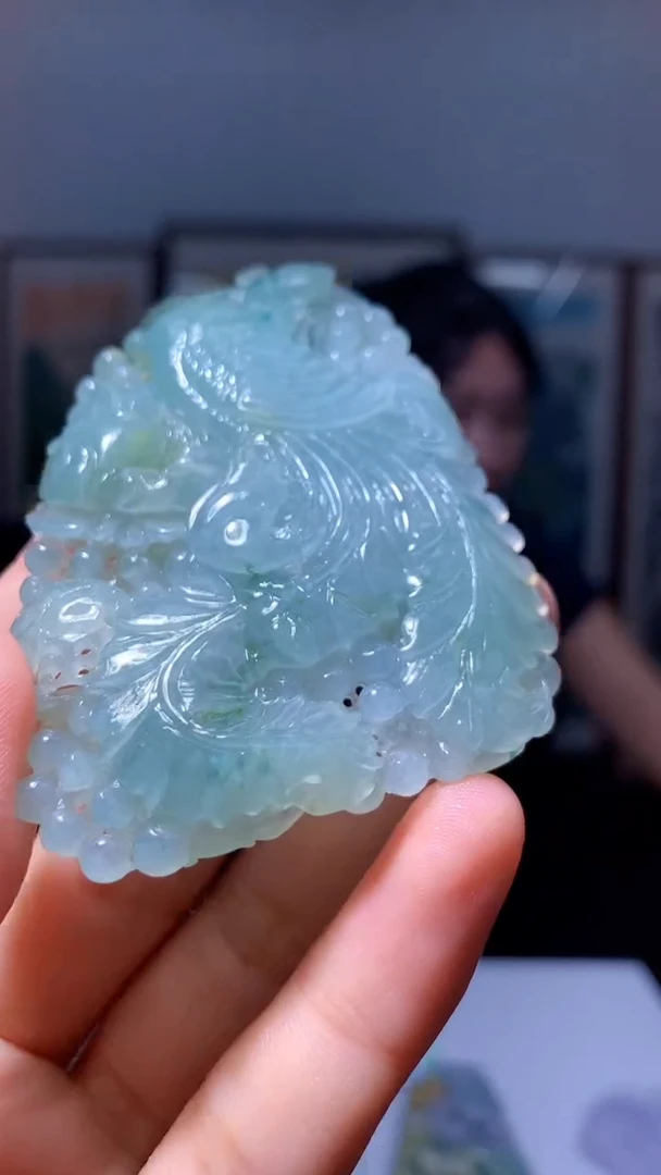 定制翡翠未镶嵌1036hm-毛货挂件（赠珠链）5