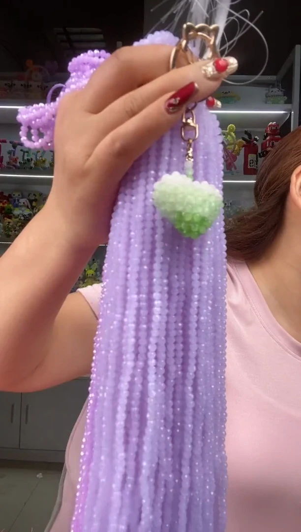 玻璃0925卡4水晶爱心挂件材料包1套紫玉款