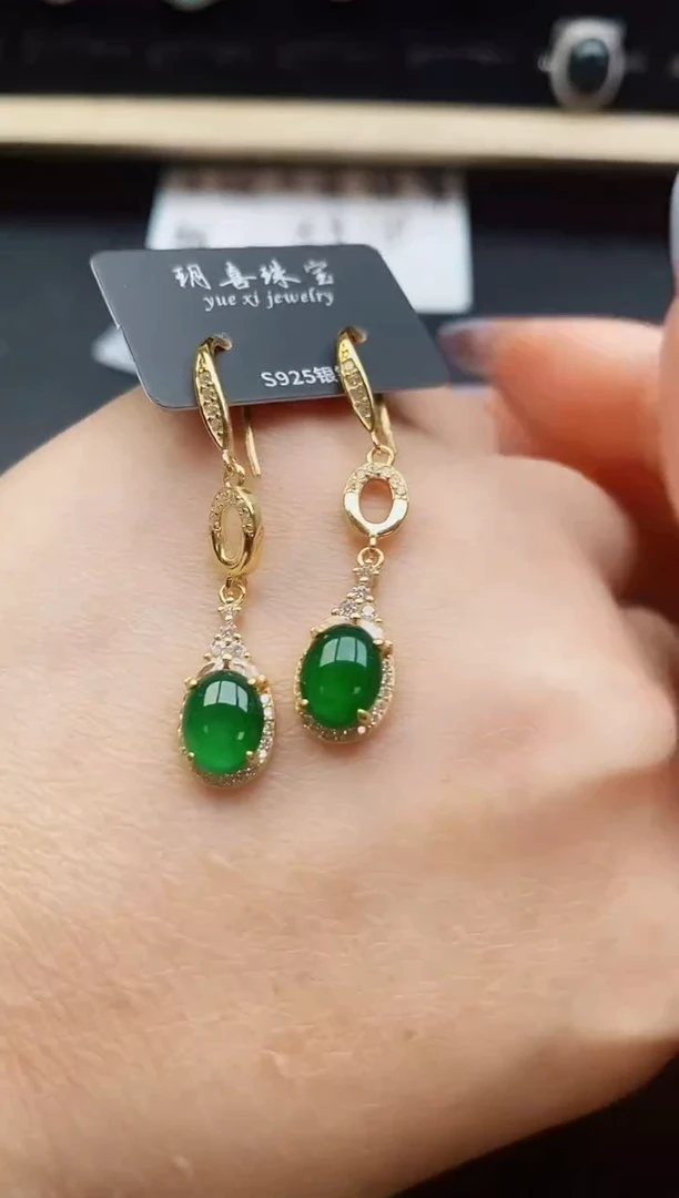 翡翠戒指银S925镶嵌321321