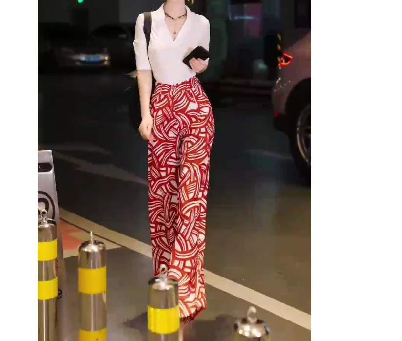 2025春季新款时尚女装网红气质爆款百搭洋气上衣花色裤子女