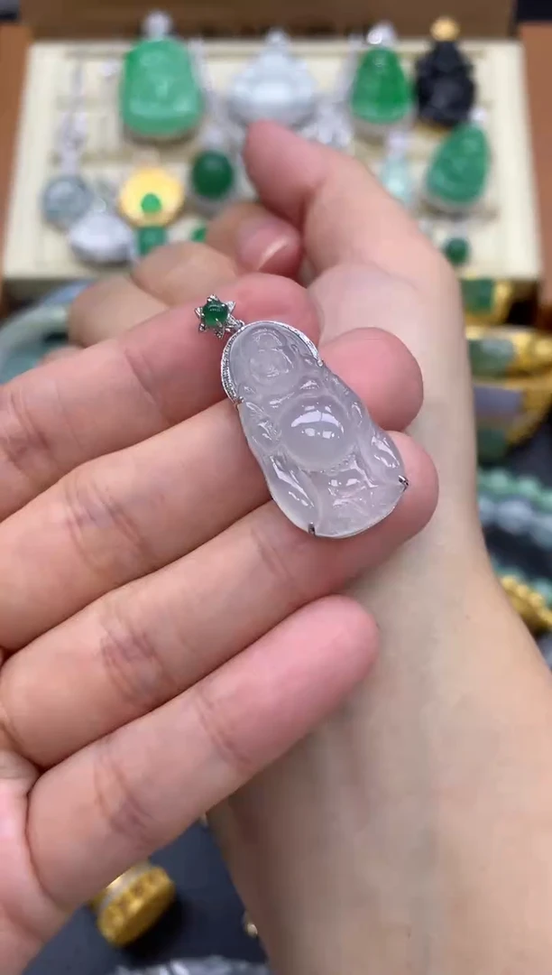 翡翠18K金镶嵌颈饰276-中国好珍宝