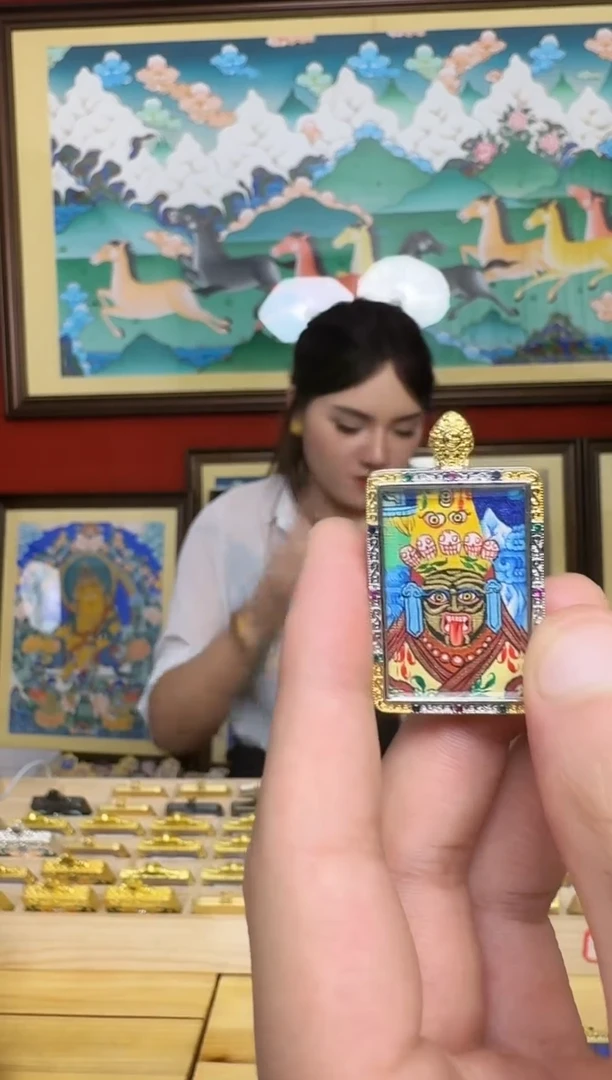 吊坠扎老师-热贡纯手绘周毛
