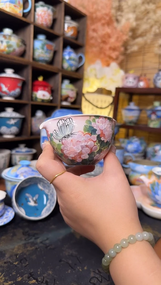 石一紫薇花公道杯