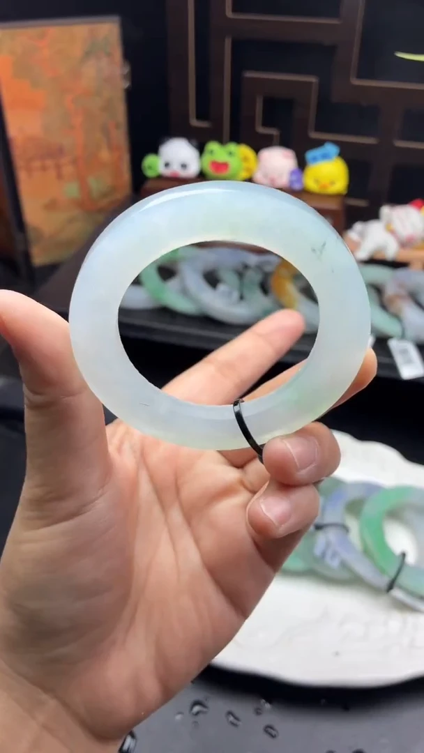 未镶嵌手镯定制翡翠水汪汪冰条子美美镯48-56-79