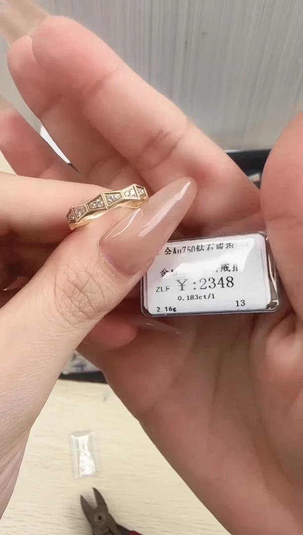 戒指/指环18K金镶嵌钻石夕*B2599908905674