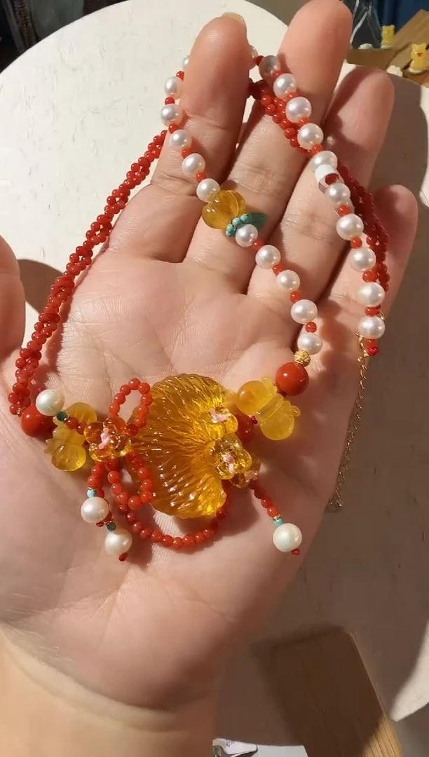 【闪购商品】琥珀项链未镶嵌琥珀橘子项链