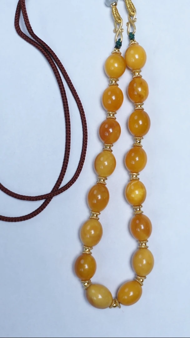 蜜蜡颈饰未镶嵌花蜡枣珠项链